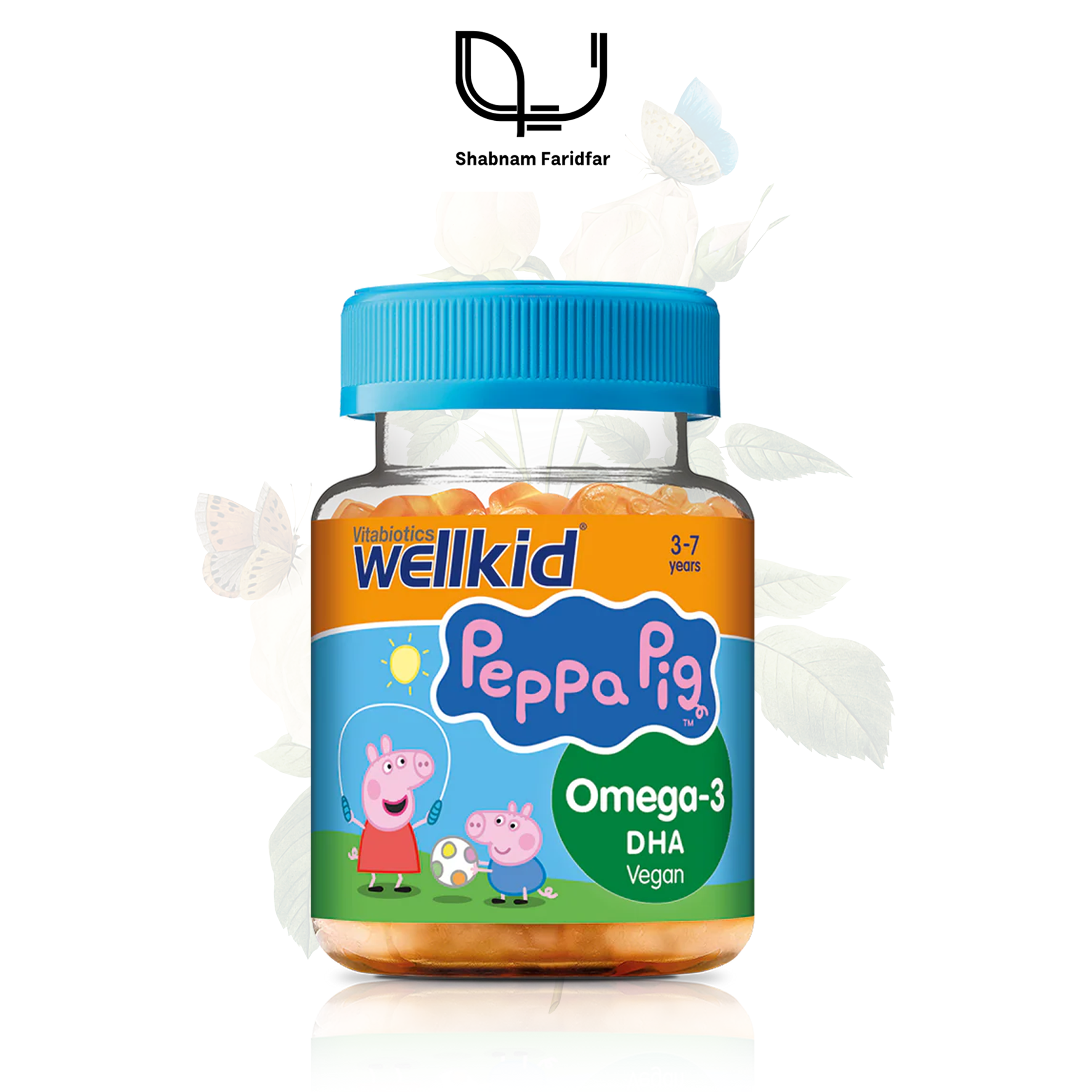 wellkid peppa pig omega3 پاستیل امگا ۳ کودک پپا پیگ ولکید ویتابیوتیکس