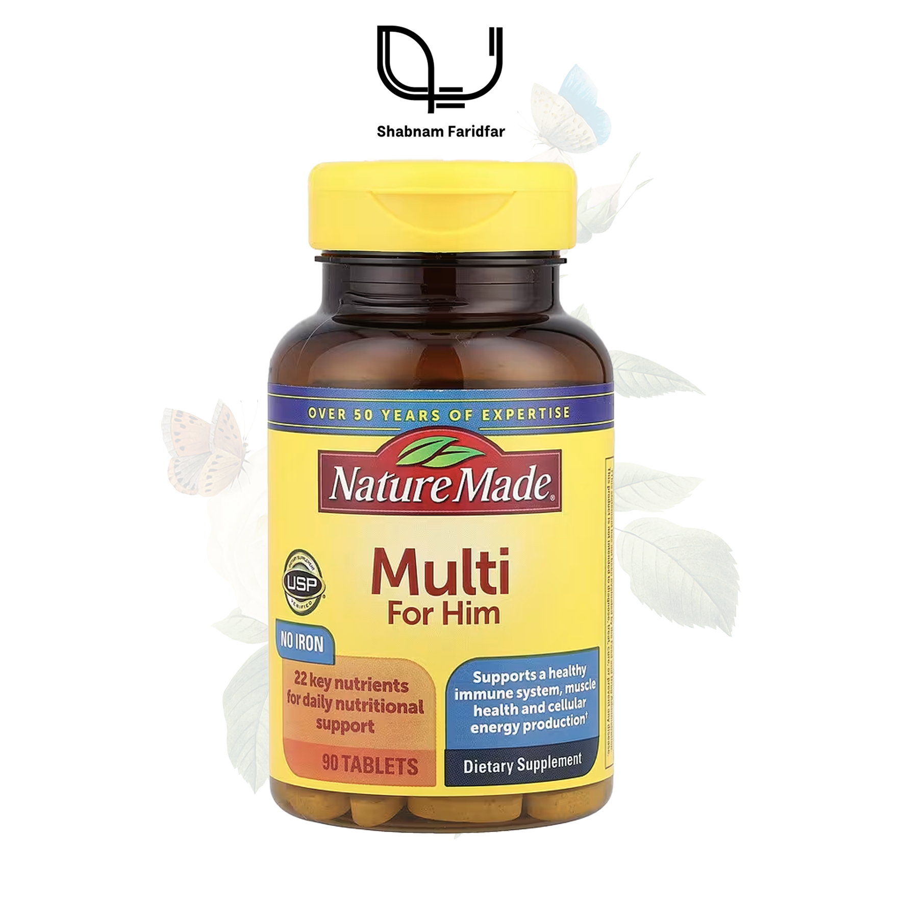 Nature Made Multi for him 90tablets 1 خرید مولتی ویتامین آقایان نیچر مید ۹۰ عددی | افزایش انرژی و تقویت سیستم ایمنی