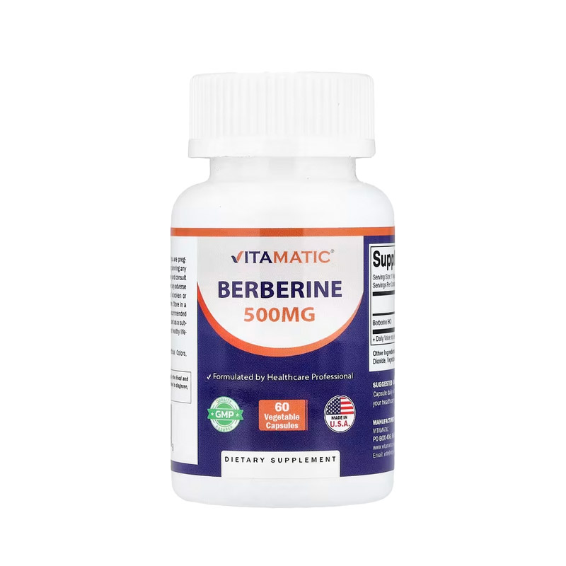 Vitamatic,-Berberine,-500-mg,-60-Vegetable-Capsules مکمل بربرین ویتاماتیک 500 میلی گرم | کمک به کاهش وزن و کنترل قند خون